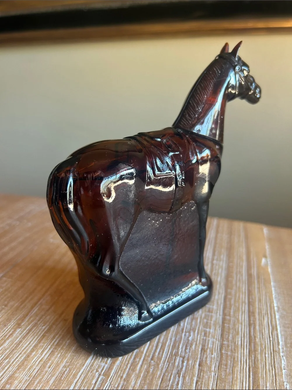 Vintage Avon Amber Horse Wild Berry Aftershave Glass Bottle Cologne